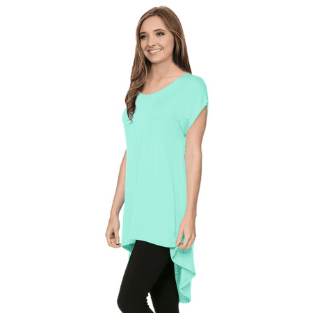 Printed Loose Fit Kimono Tunic Top Womens Sleeveless High /& Low Solid USA